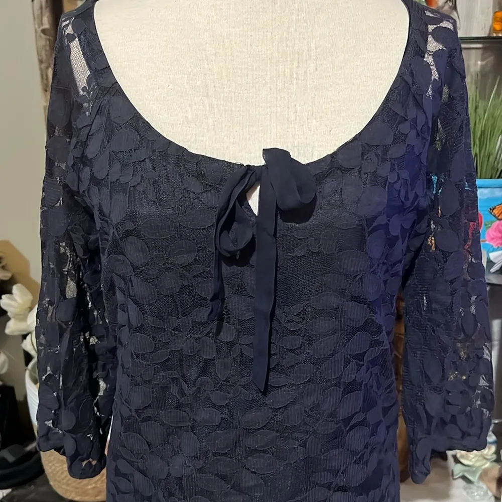 Garnet Hill Bohéme Easy Lace Black Dress.
Cocktail, whimsy goth, dark romantic 6 - Image 3