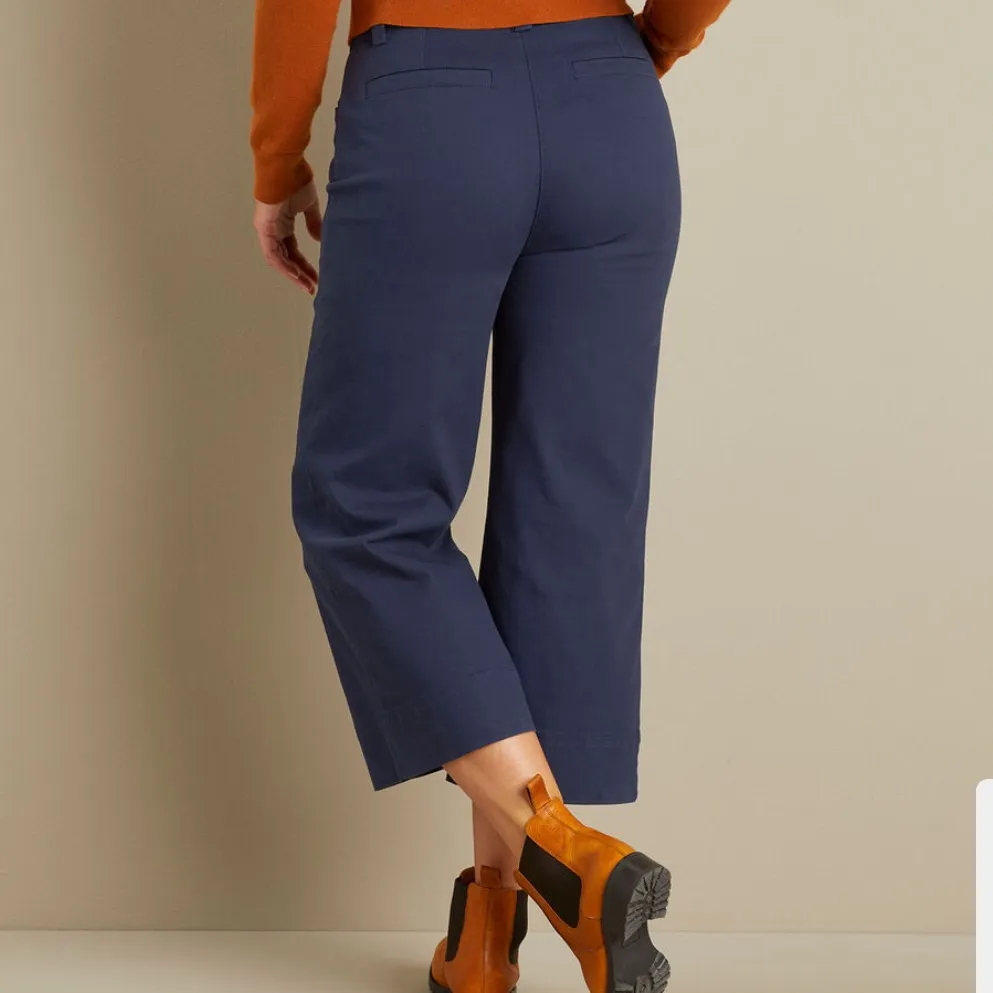 Duluth Trading Company Workday Warrior Chino Wide Leg Crop Pants Pink 2 Reg - Image 3