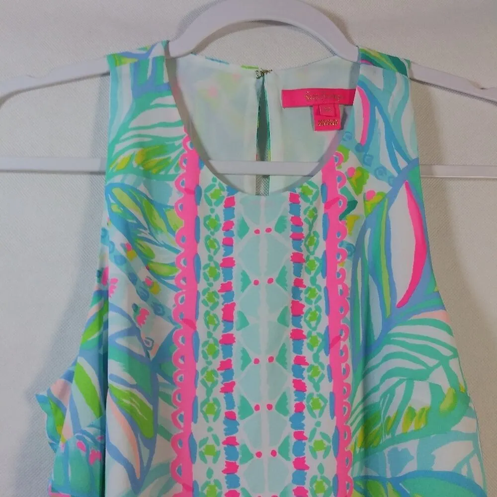 Lily Pulitzer Lyle Sleeveless Tank Blouse Bright Vacation Resort Size XS - Image 4
