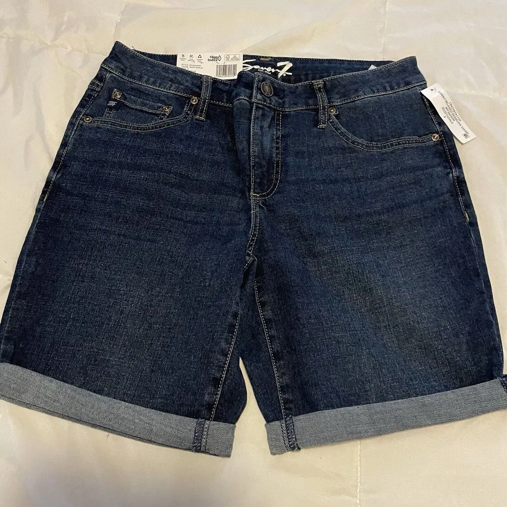 NWT Seven 7 Replaced Bermuda Shorts Size 4 Mid Rise Rolled Hem Replaced Fit - Image 2