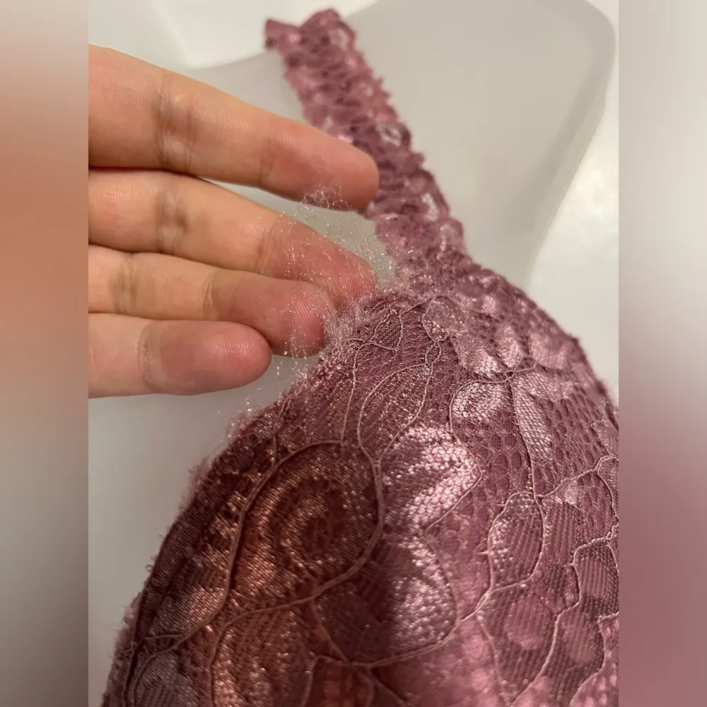 Marilyn Monroe Collection Bra Size 36B Mauve Pink Nylon Spandex Lace Underwire - Image 6