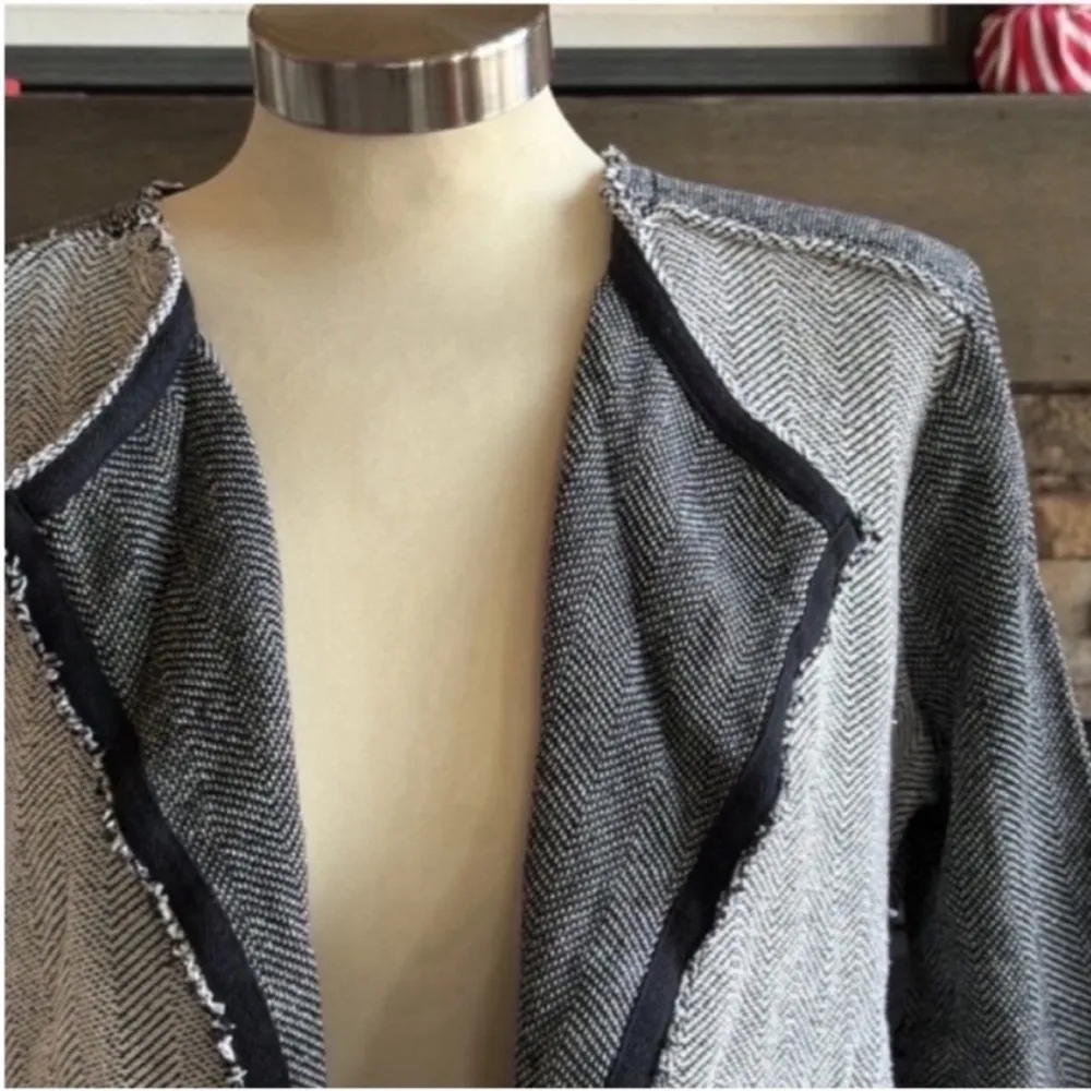 Caslon herringbone knit open front jacket - Image 5