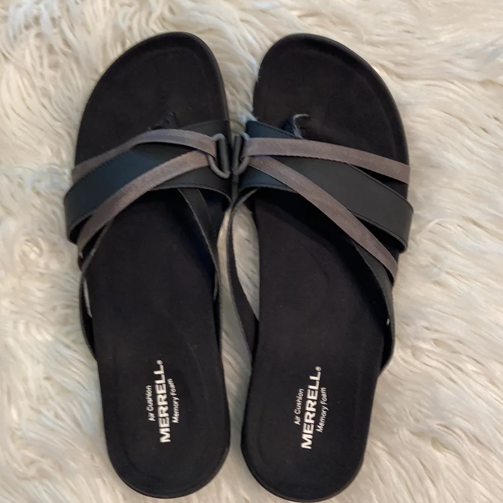 Merrell AirCushion Memory Foam sandals size 11 BNWOT black and gray color - Image 12