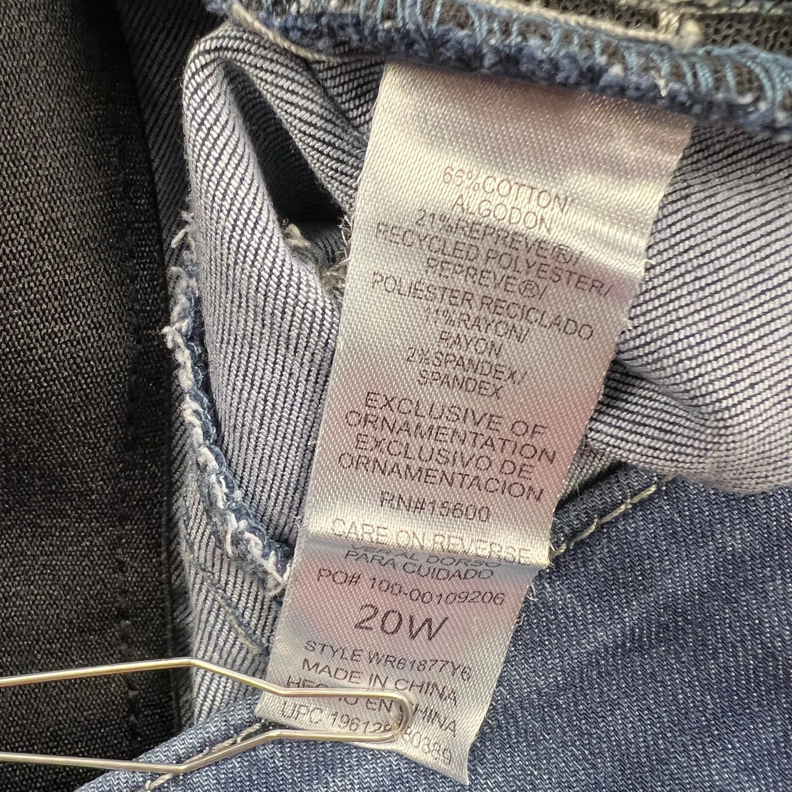 Democracy High Rise Dark Wash Tummy Control Ankle Jeans Stretch Denim Size 20W - Image 11