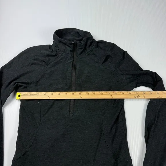 Apana Half-Zip Pullover Top Thumb Hole Athletic‎ Activewear Gray S black gray - Image 3