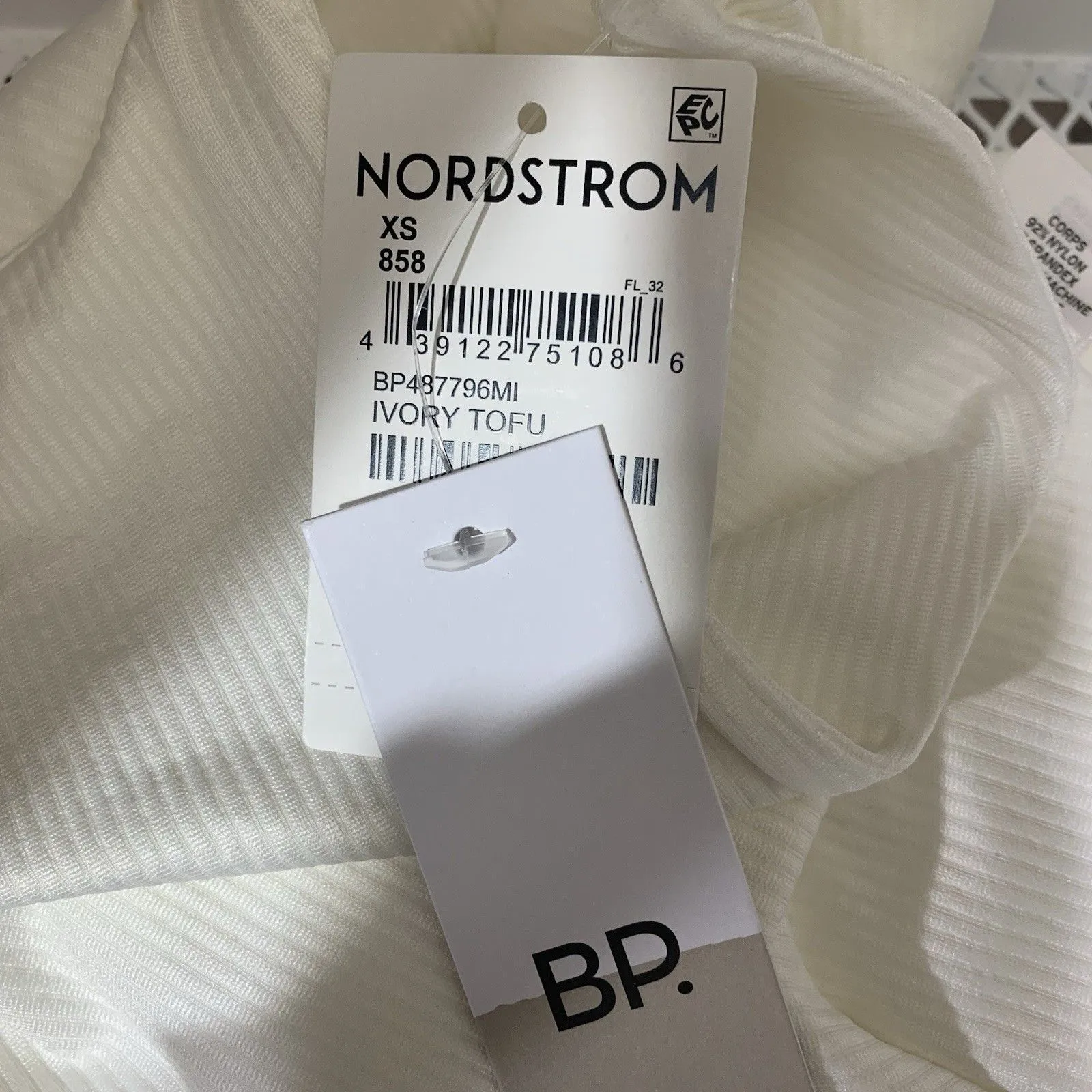 NWT BP. Nordstrom Ribbed Knit Tank Top XS Ivory Tofu Sleeveless Stretch Racerbac - Image 6