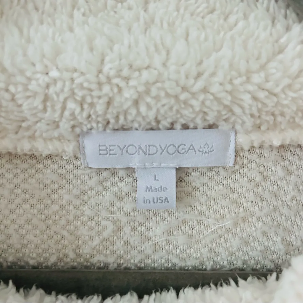 Beyond Yoga All Time Cream Ivory Cropped Sherpa Mock Turtleneck Sweater L - Image 5