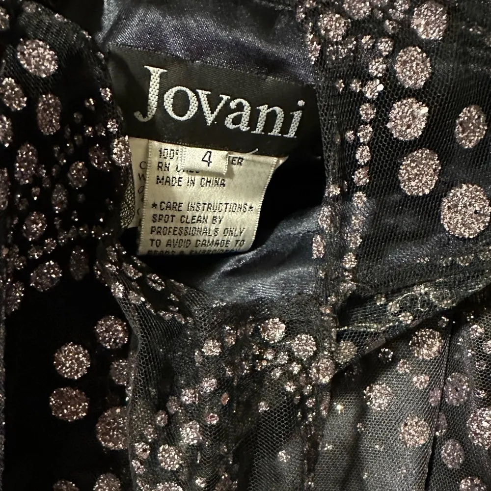 Jovani mesh glitter embellished full length gown dress prom inaugural ball - Image 2