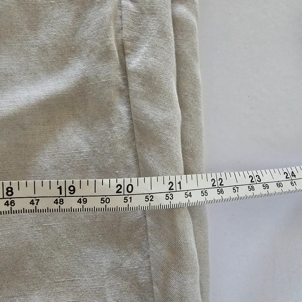 H&M Light Beige Ankle Linen Blend Joggers Size Large - Image 9