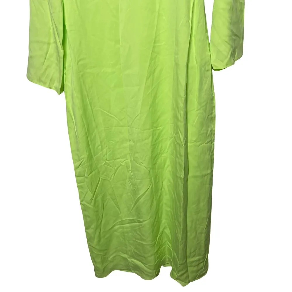 NWT MARA HOFFMAN Naliyah V-Neck Midi Dress in neon green sz 6 - Image 7