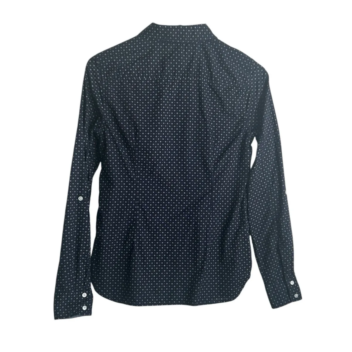 Tommy‎ Hilfiger Women Top M Navy Geometric Button Up Preppy Classic Nautical - Image 3