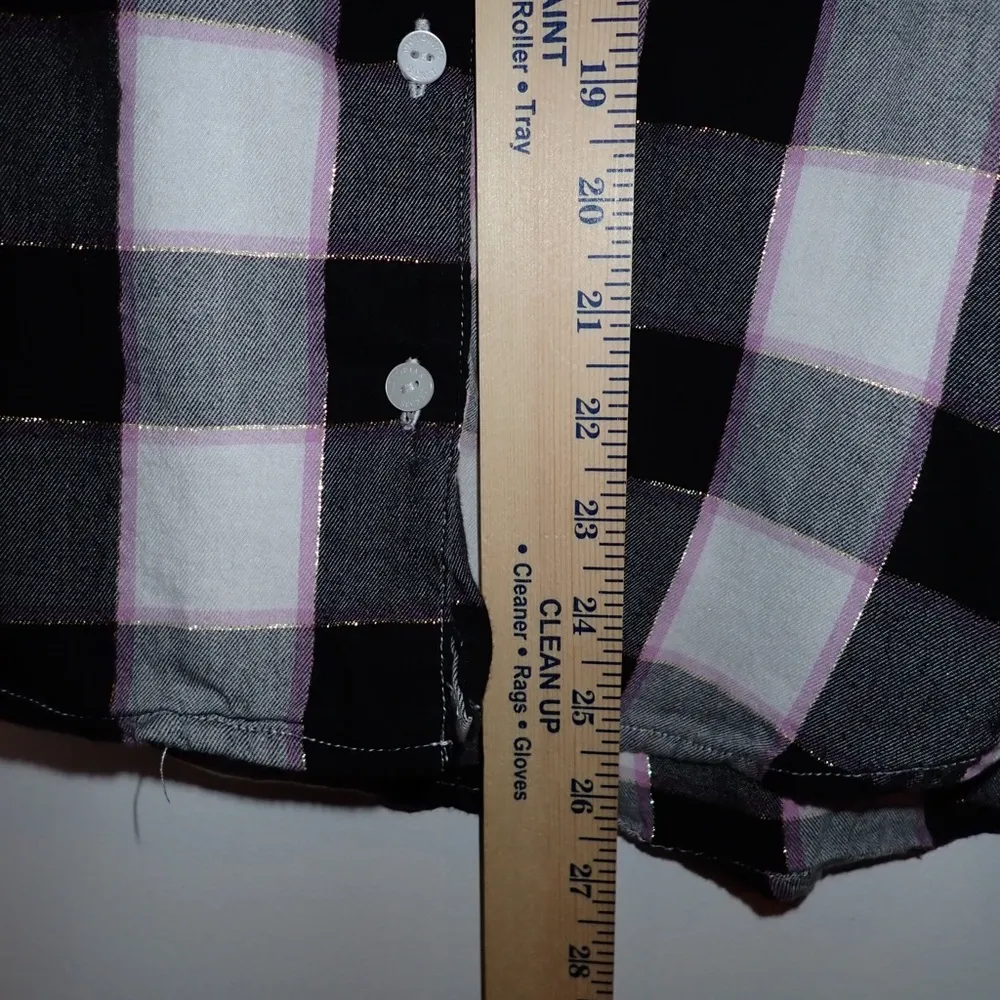 Victoria's Secret Gingham Plaid Button Down Pajama Shirt with Pocket size S - Image 6