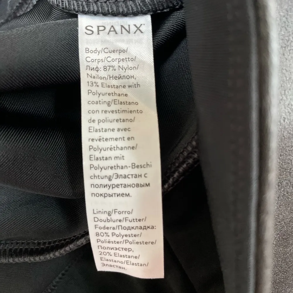 SPANX SPANXshape Faux Leather Vegan Leggings in Black Size LP Large Petite - Image 13