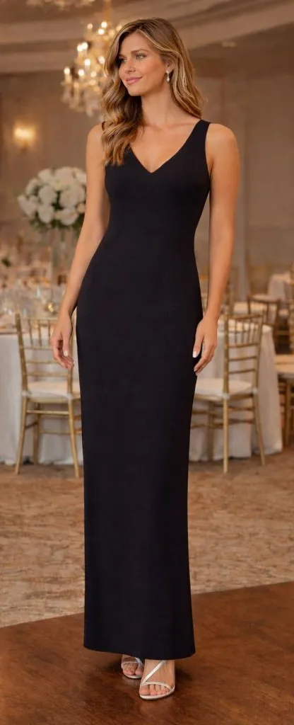 Joseph Ribkoff Black Maxi Dress Strappy Back Sleeveless Formal Gown Size Medium - Image 1