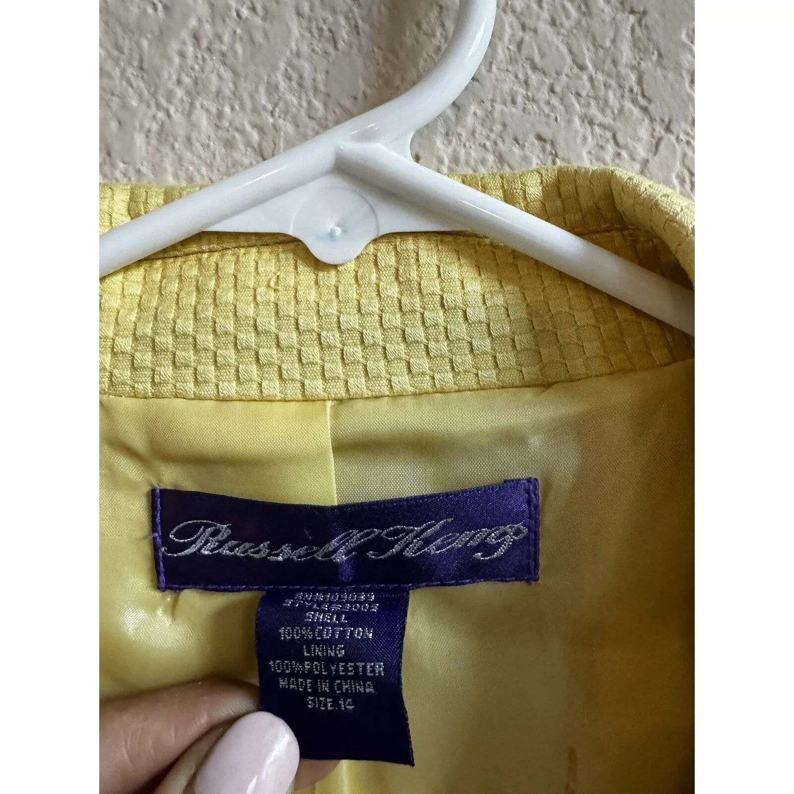 Russell Kemp Yellow Open Front Blazer Women’s‎ Size 14 Pastel Career - Image 4