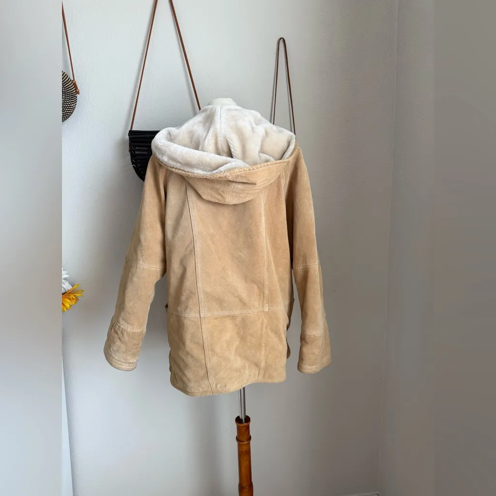 Vintage Winlit Beige Leather Jacket, Size Medium Tan - Image 6
