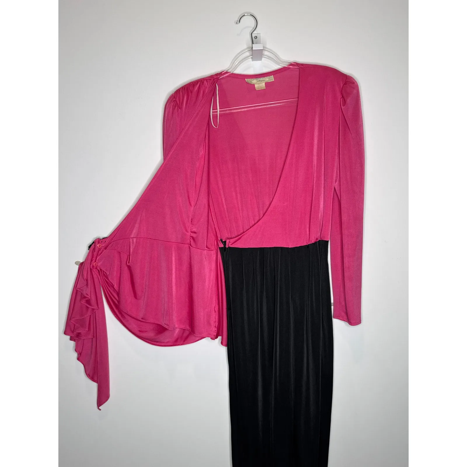 1970s Filigree hot pink disco jumpsuit USA made Size small - medium - Image 10
