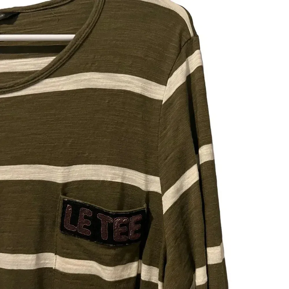 Womens Banana Republic Fitted Hi-Low Tee‎ Long Sleeve Split Hem Logo - Image 2