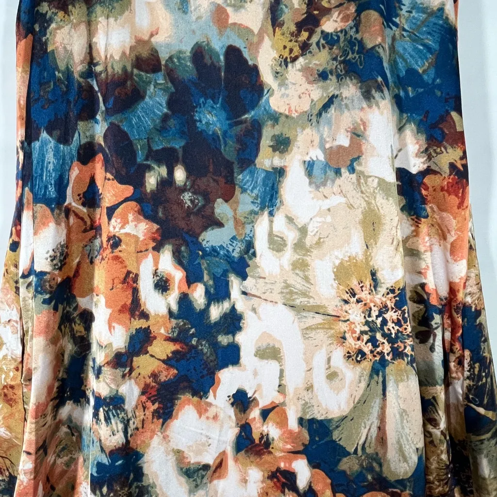 Nicole Miller New York Floral Slip Maxi Dress With Pockets Small Fall Colors NWT - Image 3