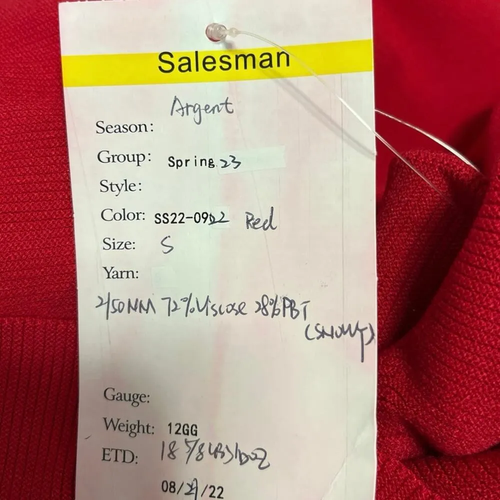 NEW Argent Red Double Breasted Knit Casual Cardigan Sweater Blazer Jacket Sz S - Image 7