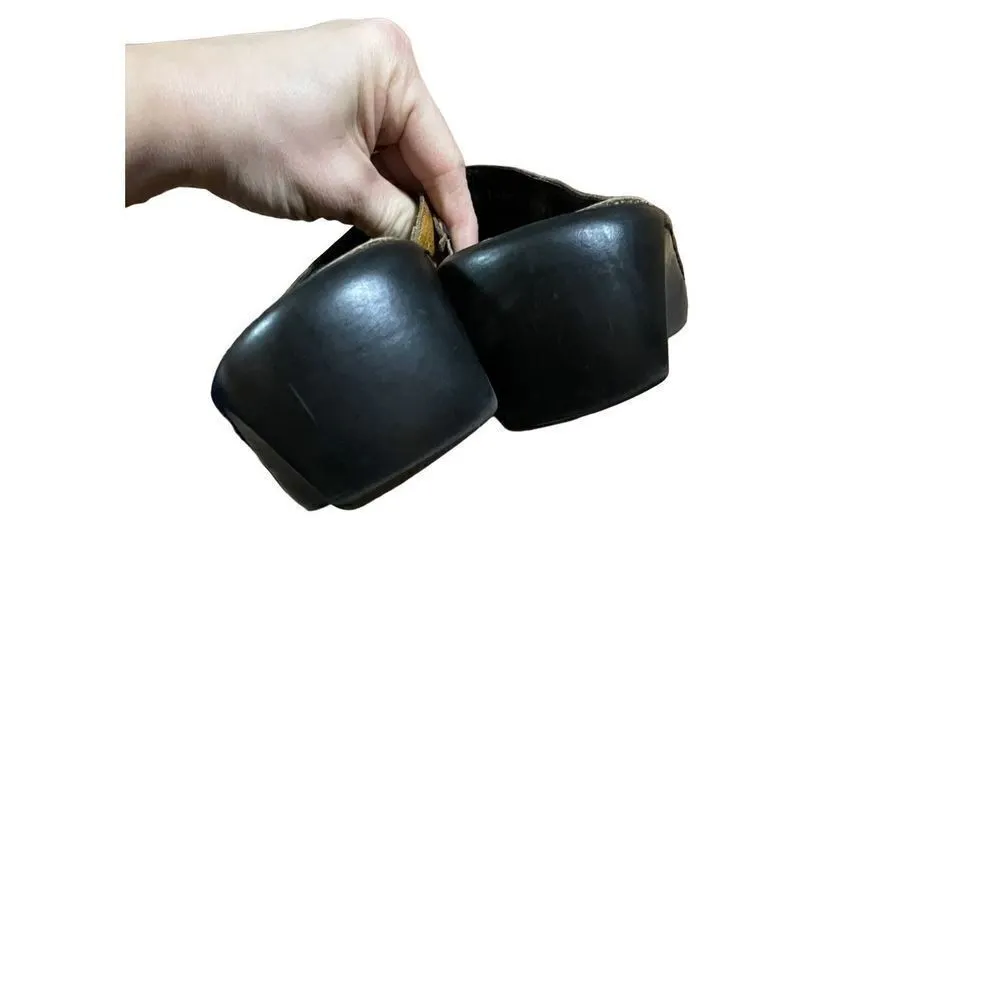 Mephisto Mobils golden yellow snakeskin print Leather Strap Slide sandals Size 8.5 - Image 12