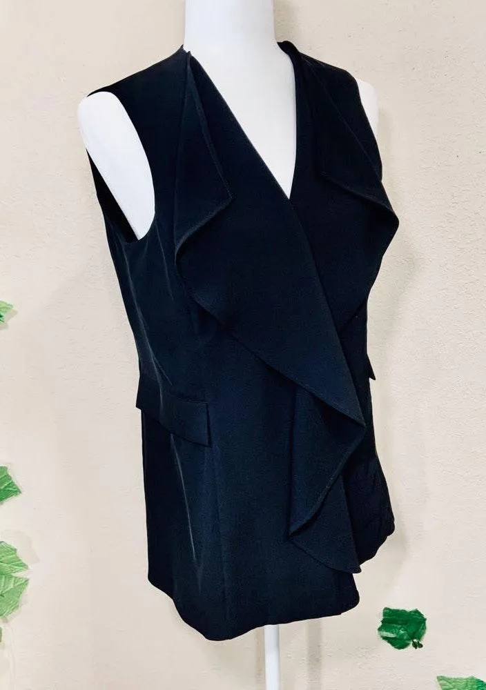 Black Ruffle Open Vest - Image 7