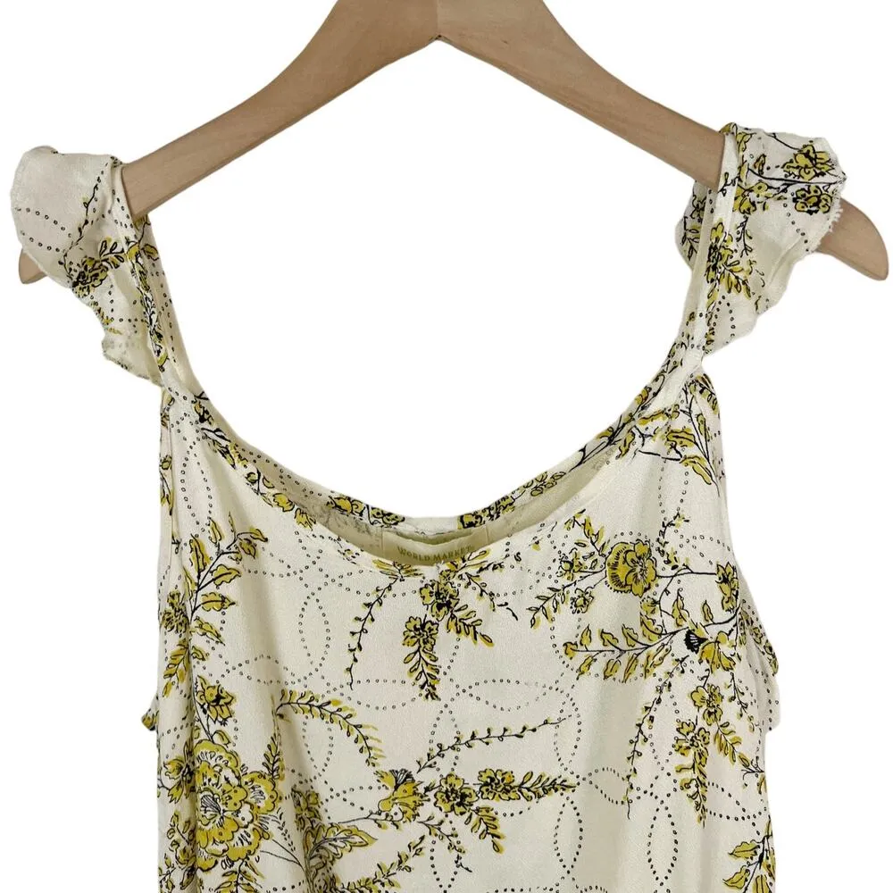 NWT World Market Annalisa Floral Print Ruffle Tank Top Size Small/Medium Green - Image 5