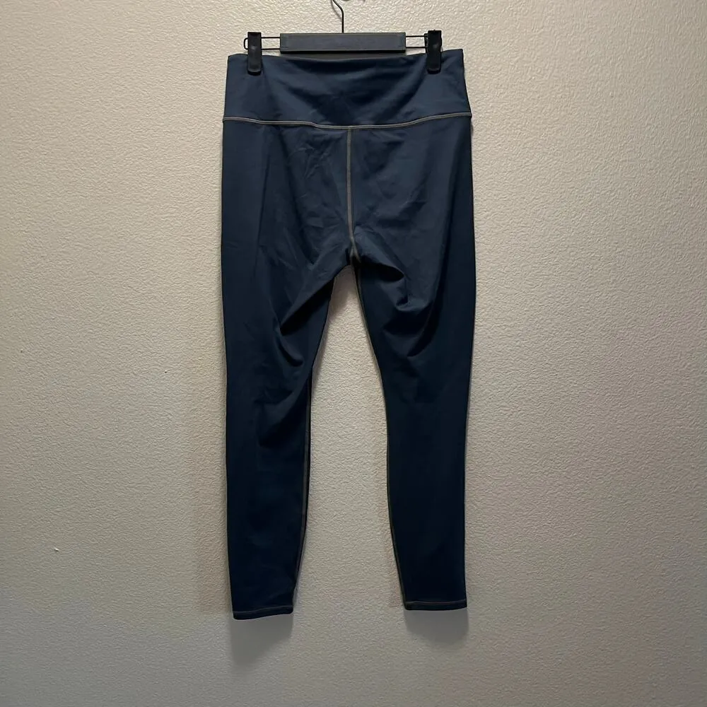 Athleta High Rise Shine Chaturanga Leggings Navy Blue Size Medium - Image 6