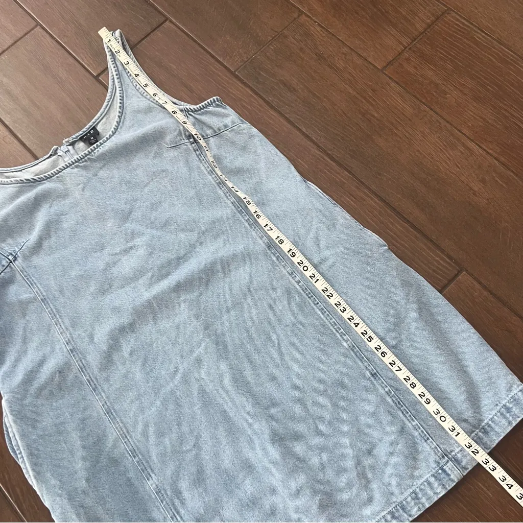 GAP Ultra Soft Denim Mini Shift Sleeveless Dress size Medium Light Blue - Image 5