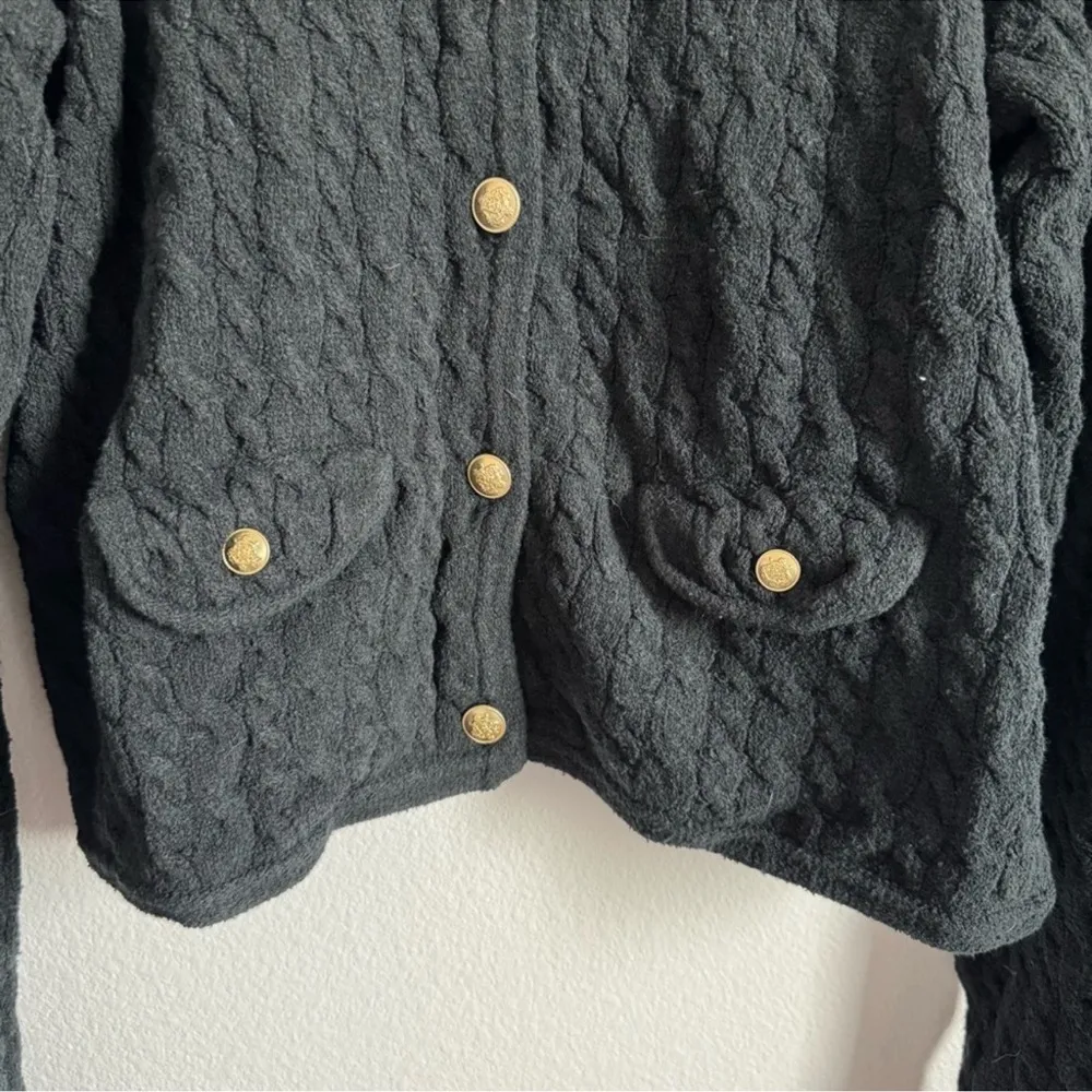 J. Crew Odette Cable-Knit Sweater Lady Jacket in Cotton-Blend Bouclé Size: M - Image 4