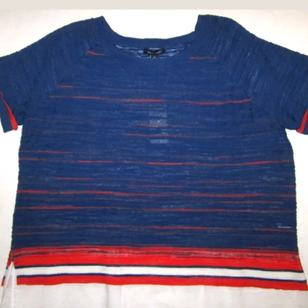 Tommy Hilfiger Top Plus 0X XL Sweater‎ Short Sleeve Red White Blue Shirt NEW - Image 2