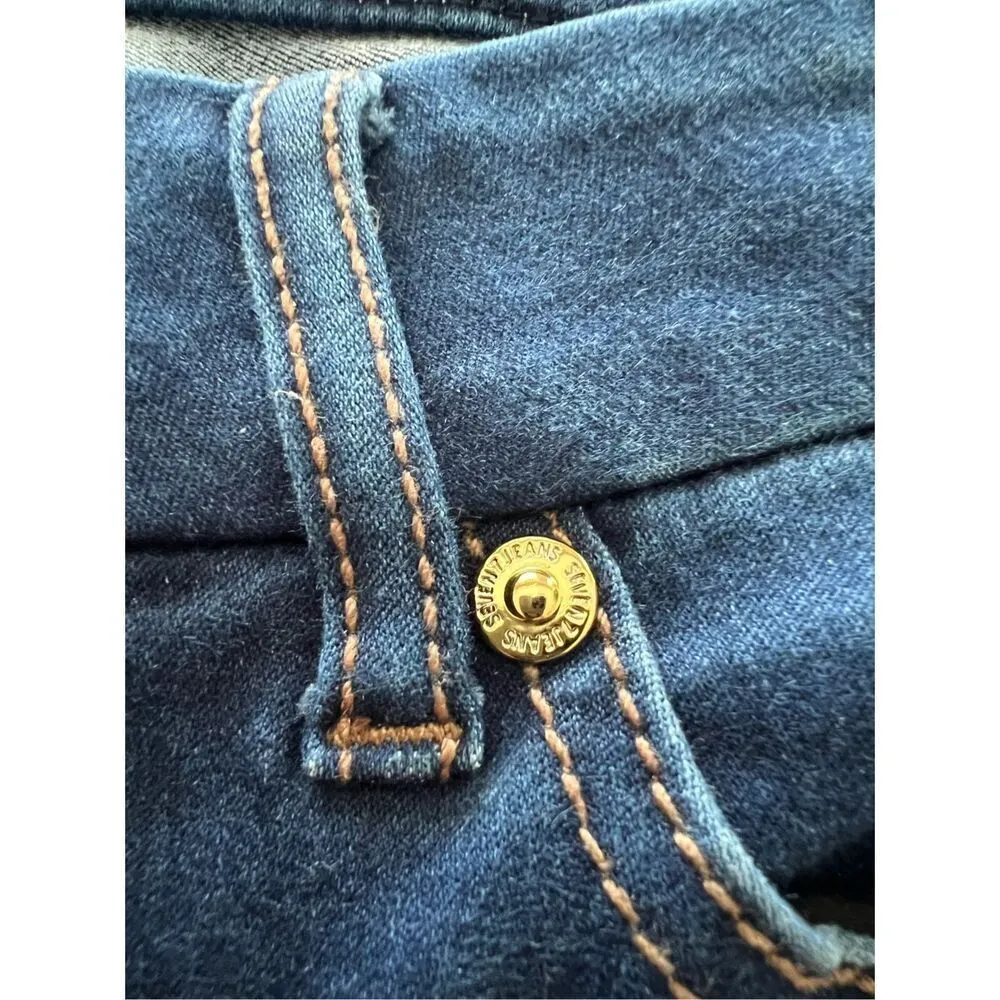 Seven7 leggings Jeans Womens Size 12 /14 Dark Wash Denim - Image 6