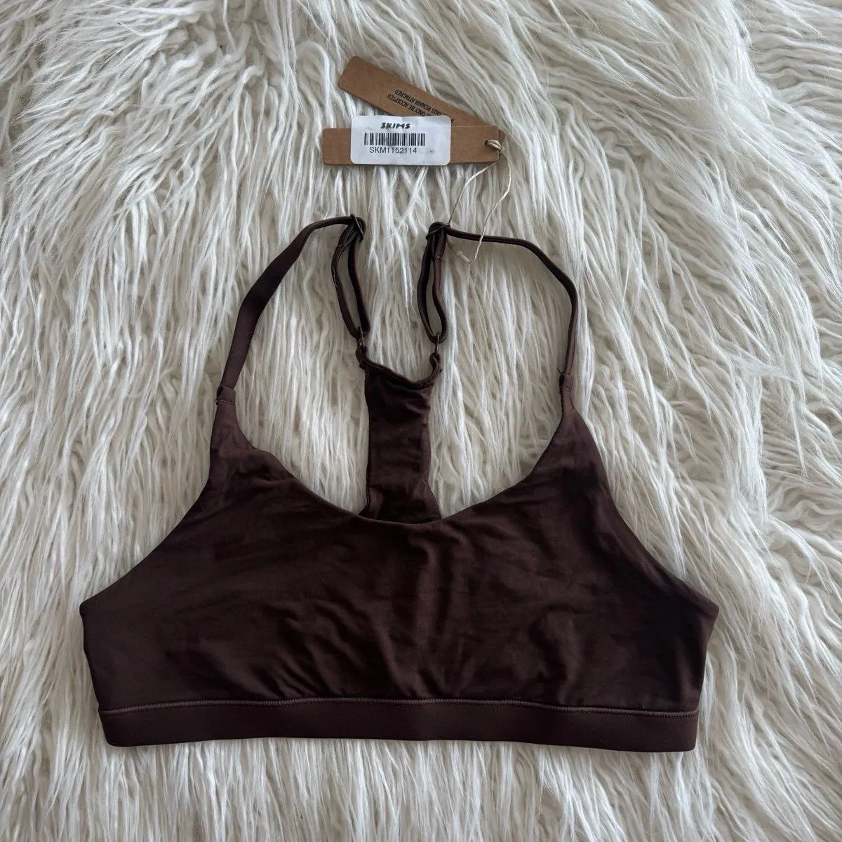 Skims Fits Everybody Racerback Bralette Cocoa Size Small - Image 2