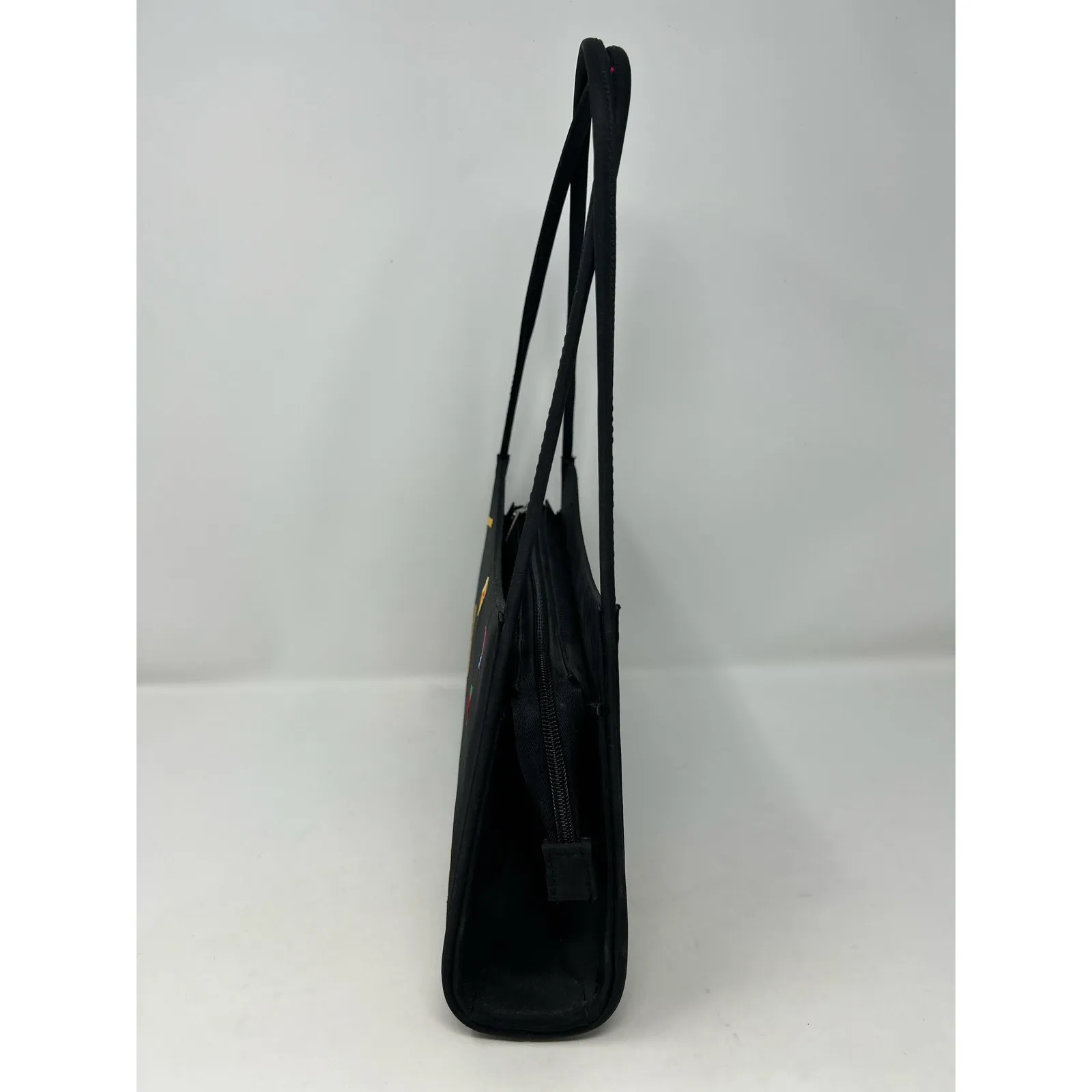 Women's Small Black Handbag‎ School Bus Rulers Apples Crayons Notebook - Image 3