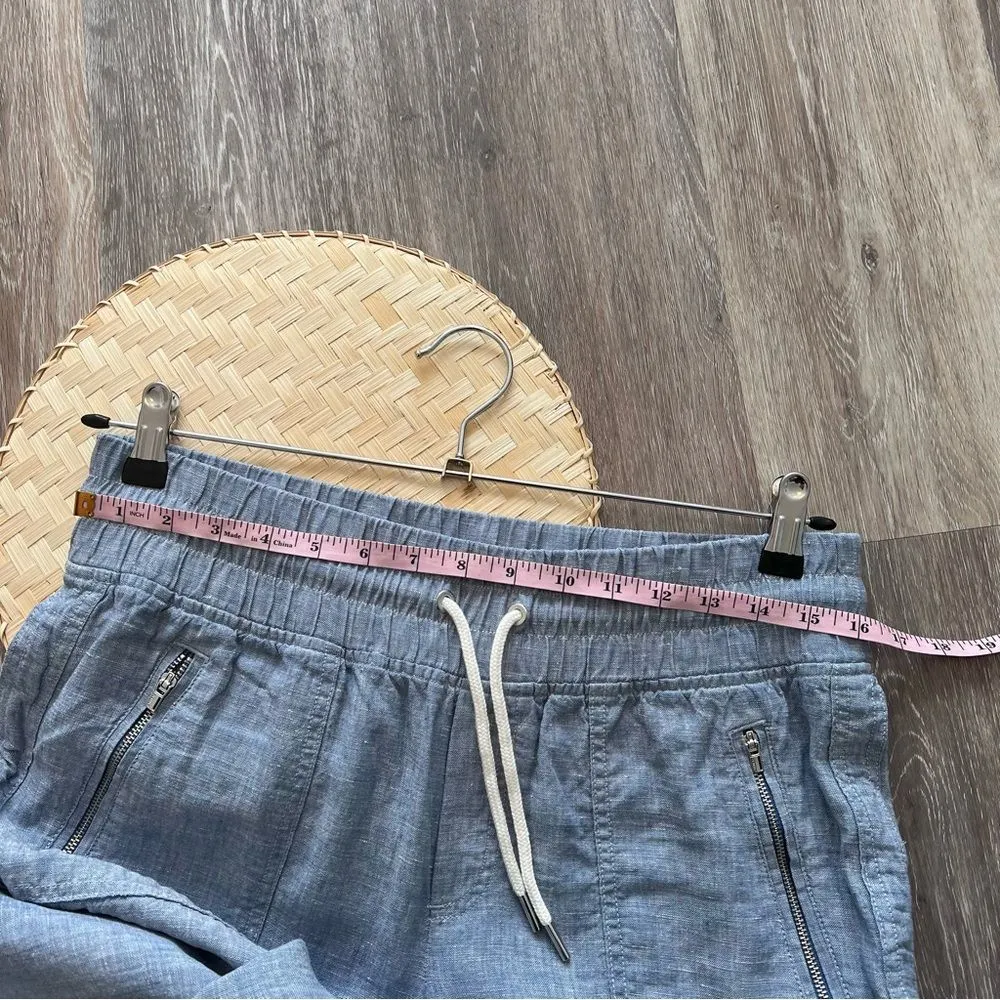 Athleta Cabo linen wide leg pants blue women’s‎ size 10 - Image 6