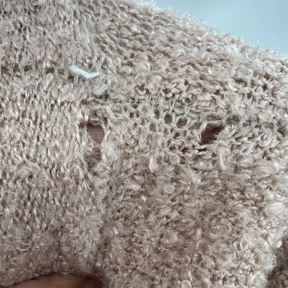 Umgee M neutral beige pullover popcorn sweater casual fall lightweight tunic - Image 5