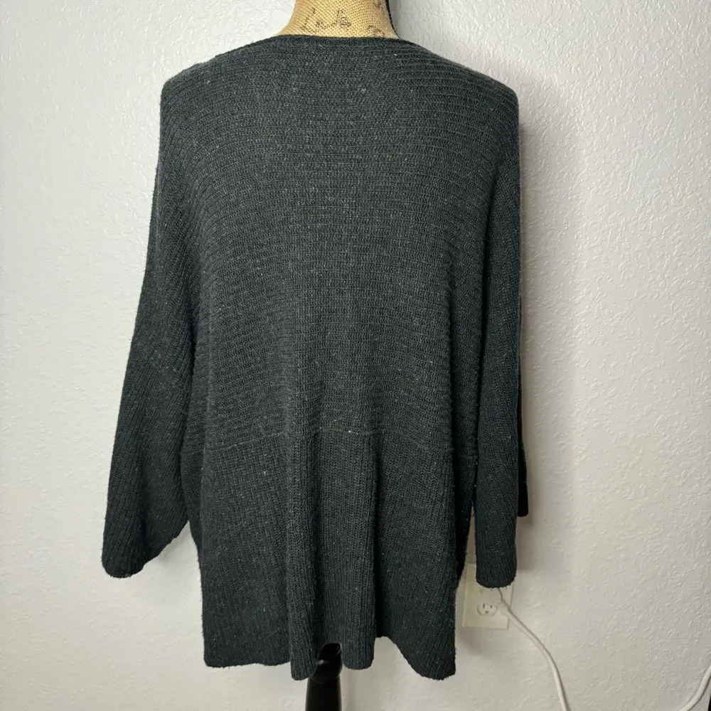 J Pure Jill Knit Dolman 3/4 Sleeve Pullover Sweater Size M Grey Wool Boat Neck Size M - Image 10