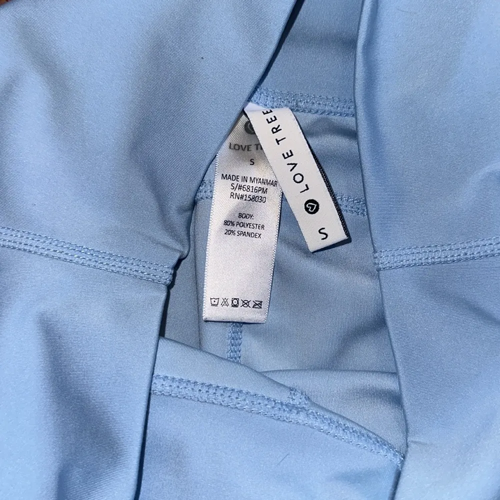 LOVE TREE LIGHT BLUE SIDE POCKETS BIKE SHORTS - Image 2