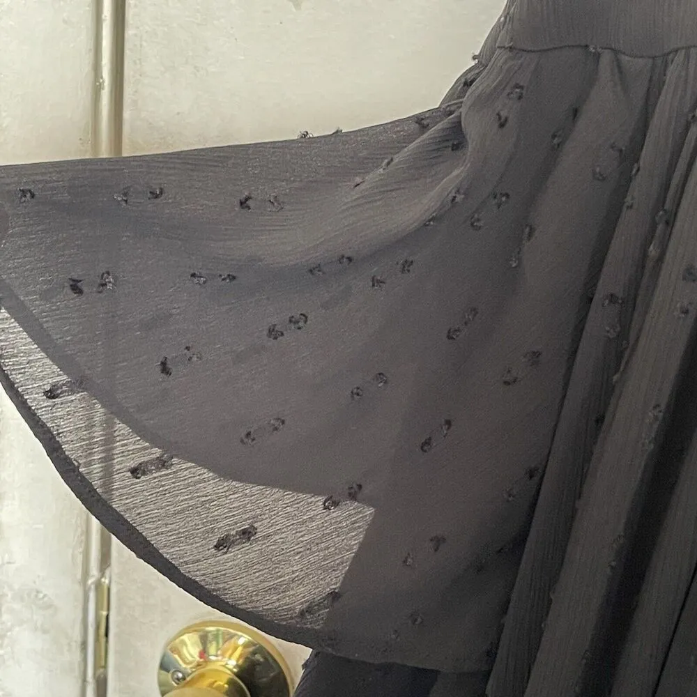 Happy X Nature Womens Dress Sz Small Tiered Swiss Dot Layered Ruffle Gothic - Image 9