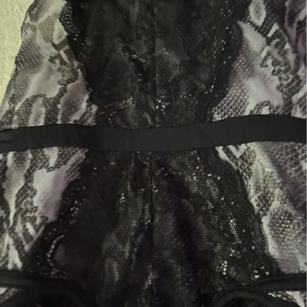 Dance & Marvel Snake Black Lace Bustier Bodysuit Top S - Image 6