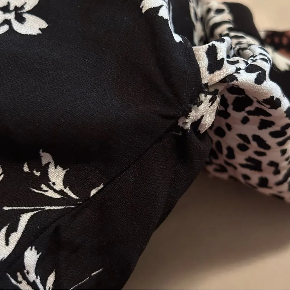 Hiatus Women’s Size S Patchwork Leopard Floral Print Short Sleeve Mini Dress - Image 9