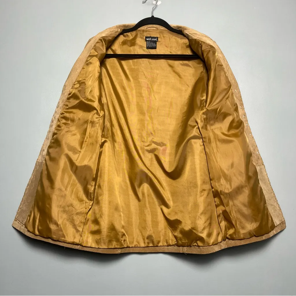 Vintage Y2K Wet Seal Suede Jacket Tan Women’s Size S Bohemian Western 90s - Image 3