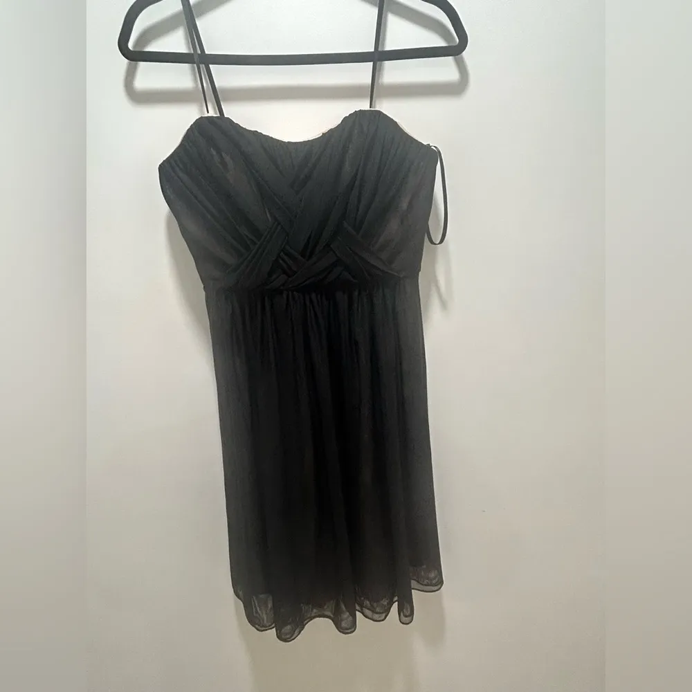 Max and Cleo sheer overlay fit top and flare dress strapless Cocktail Size 8 New - Image 2