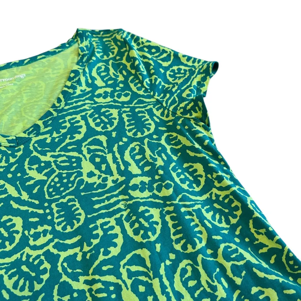 Soft Surroundings Santiago Gaia Dress Bold Tropical Casual Jersey Size Large - Image 4