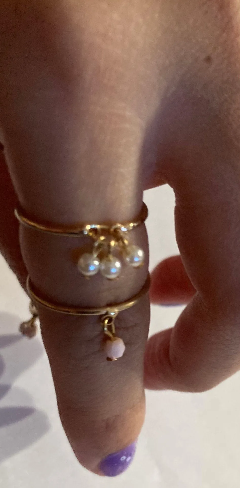 Yoowei 3.5mm Amber Chandelier Rings for Women Stunning Genuine Natural Amber 3 Rings Gold - Image 8