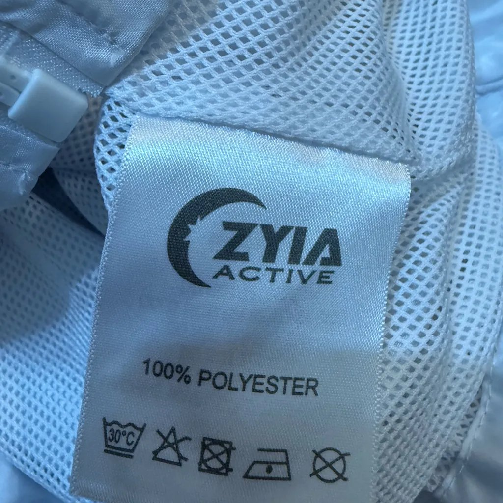 Zyia Leopard Animal Print Full Zip Windbreaker Bomber Jacket in White Size Small - Image 6