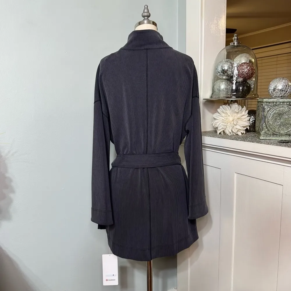 Lululemon  Ribbed Softstreme Belted Wrap Jacket Black Size 10 NWT - Image 7