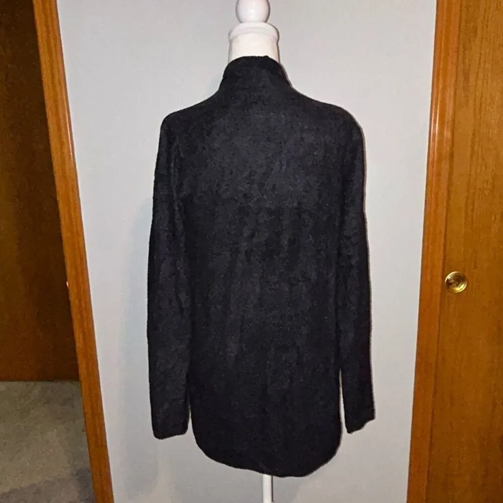 Barefoot Dreams Cozychic Lite Island wrap open front black cardigan size S/M NEW - Image 3