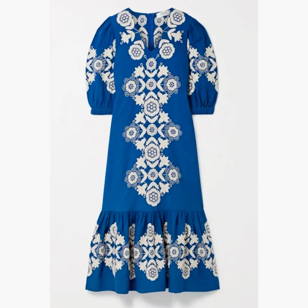 SEA Manuela Embroidered Cotton And Linen - Image 3