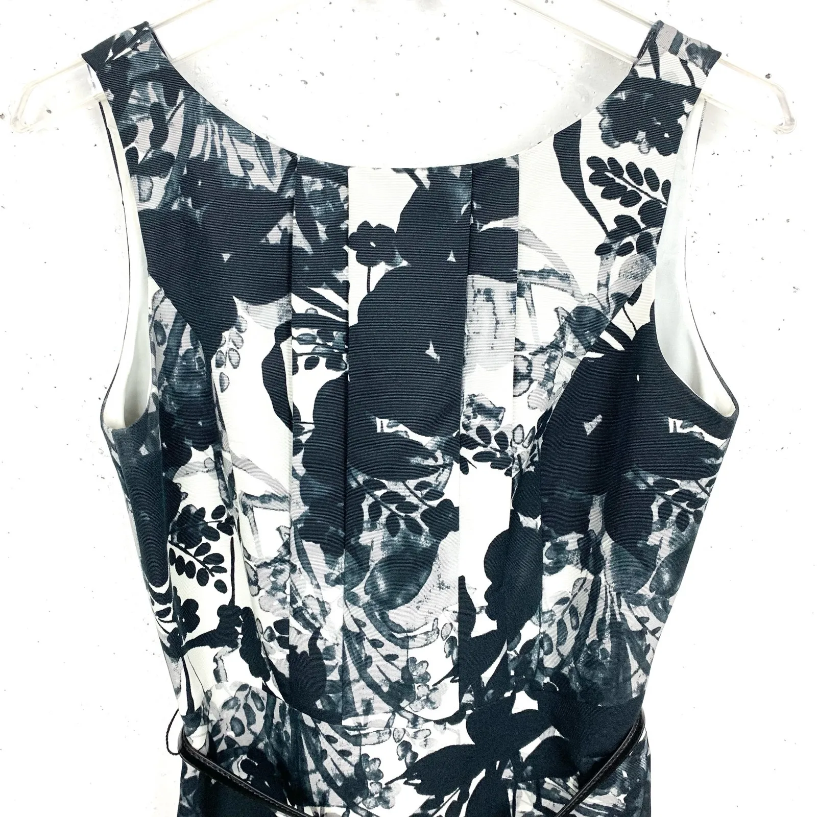 Ann Taylor Womens Cotton Silk Sleeveless Floral Dress Black White Low Back 4 - Image 11